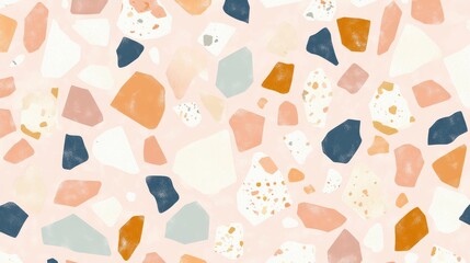 Wall Mural - Abstract Terrazzo Pattern in Soft Tones, terrazzo, pattern, design, abstract