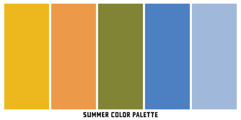 Summer color trends palette. Vector illustration isolated on white background.