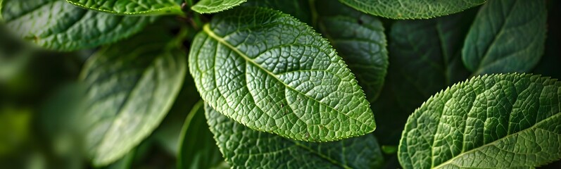 Wall Mural - Green leaves of blueberry. 