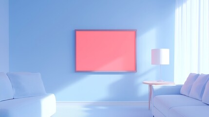 Poster - TV Screen Test Setup, a blank display with ample surrounding space, designed for evaluating visual clarity and color accuracy under even illumination conditions.