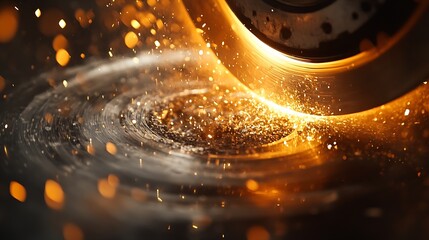 Poster - Talented Emerging Female Artist Uses an Disc Grinder to Make an Abstract Brutal Metal Sculpture that Reflects the Present Moment Beautiful Tomboy Fabricator Creating Modern Steel Art : Generative AI