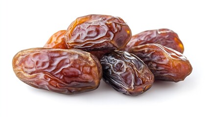 Poster - Dried dates fruits isolated on white background Clipping path : Generative AI