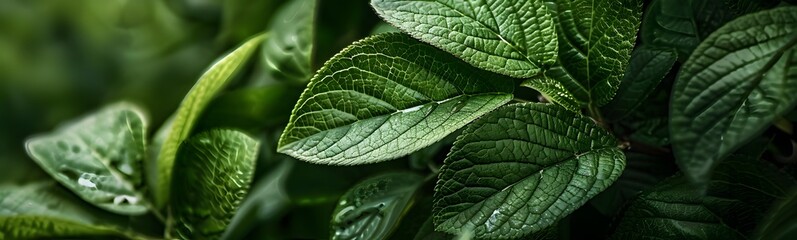 Poster - Green leaves of blueberry. 