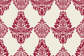 Wall Mural - Motifs African boho paisley Floral embroidery Ikat pattern border. Ethnic ikat floral Ethnic Indian Pattern Ikat pattern Ethnic Pattern.Border indian floral Aztec embroidery border seamless patterns.