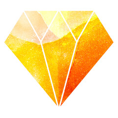 Canvas Print - Orange textured paper diamond shaped sticker design element