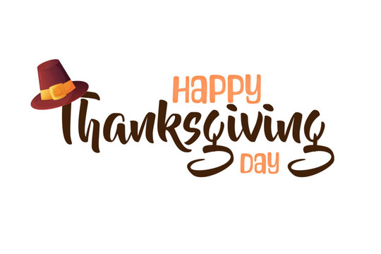 Thanksgiving text lettering for t-shirt design, greeting card. Vector illustration isolated
