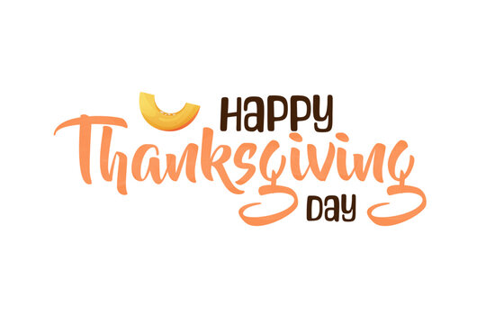 Thanksgiving text lettering for t-shirt design, greeting card. Vector illustration isolated
