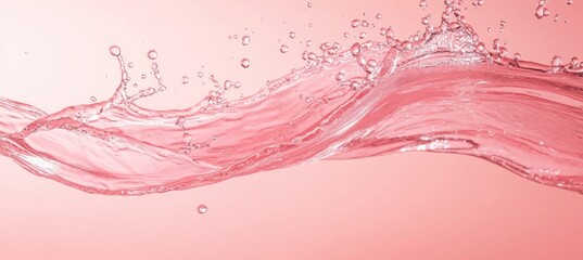 Wall Mural - Water Splashing on a Pink Background