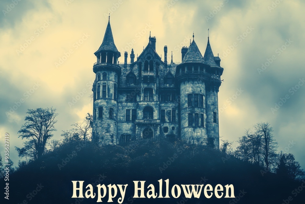 Gothic Castle Collage: Photos of a dark, foreboding castle on a hill ...