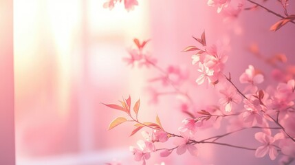 Poster - a pink pastel background with soft lighting, creating a calming atmosphere