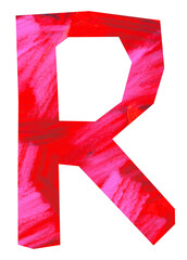 Sticker - R letter png, paper English alphabet, transparent background