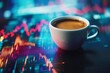 © Mikki Orso - Coffee cup placed on digital stock market graph background in a well composed photography shot