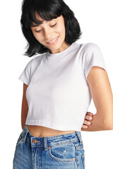 Wall Mural - Png white crop top and mom jeans women's outfit