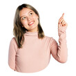 © Rawpixel.com - Woman png in pink turtleneck pointing up ,transparent background