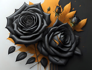 Wall Mural - schwarze Rosen