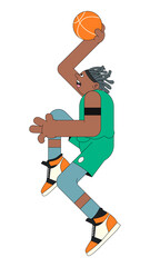 Wall Mural - Png young basketball player sticker, transparent background