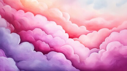 Wall Mural - A painting of a colorful cloud formation in the sky, AI