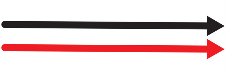 Wall Mural - Red and black arrow icon. Straight long right vector arrow icon. EPS 10/AI