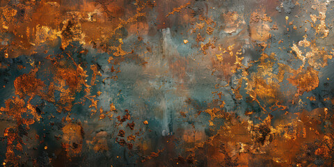 Wall Mural - Grunge rusted metal texture, rust and oxidized metal background. Old metal iron panel.