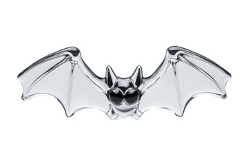 Sticker - Gleaming 3D glass bat with subtle Halloween design isolated on transparent background 