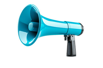 Sticker - Metallic 3D Black Friday megaphone icon with blue accents isolated on transparent background 