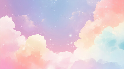 Wall Mural - Rainbow clouds graphic background wallpaper