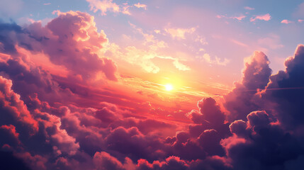 Beautiful sky background wallpaper at sunset