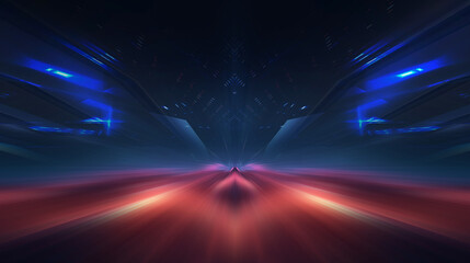 Wall Mural - Light neon tunnel, abstract neon background.