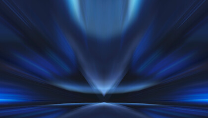 Wall Mural - abstraction with rays and neon. futuristic empty stage.