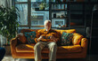 © VaCity - Elderly Man Relaxing on Couch with Game Controller