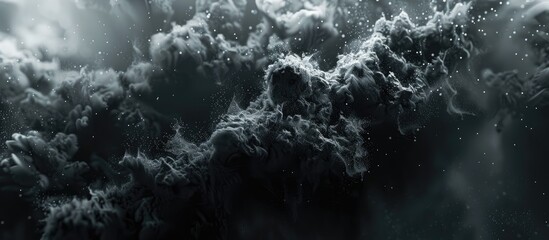 Poster - abstract black background with smoke texture. Copy space image. Place for adding text and design