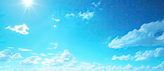 Sticker - landscape of the blue sky. Copy space image. Place for adding text and design