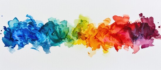 Poster - watercolor paints on textured rough paper. Copy space image. Place for adding text and design