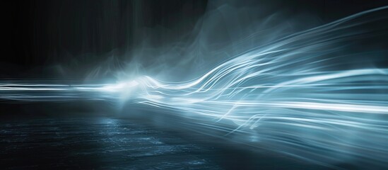 Poster - moving light long exposure. copy space image. place for adding text and design