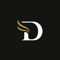 Wall Mural - Geometric letter D initial logo template design with a unique and modern concept. Logo for business, business card or identity, brand.