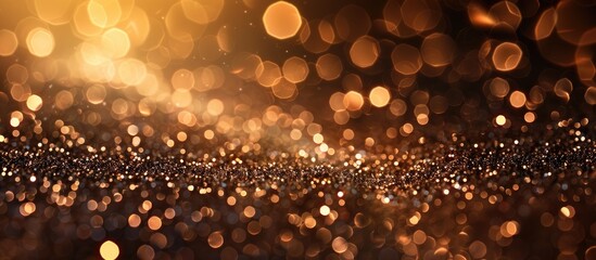 Wall Mural - Gold bokeh glitter background with copy space