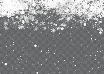 Wall Mural - Christmas snow. Falling snowflakes on a dark background. Snowfall.