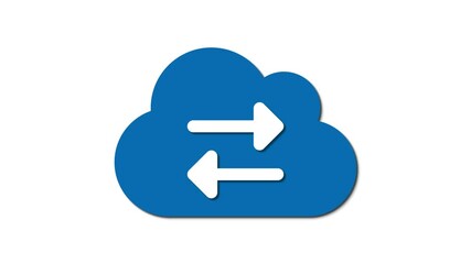 Poster - Data transfer icon. Cloud transfer icon. Cloud computing flat icon transfer.