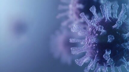 Aufkleber - Digital representation of a flu virus mutation with a clean background and ample copy space featuring a futuristic and conceptual design highlighting the scientific medical