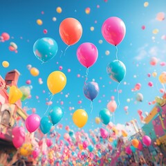 Poster - balloons on sky