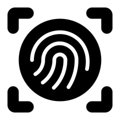 Wall Mural - fingerprint scanner glyph icon