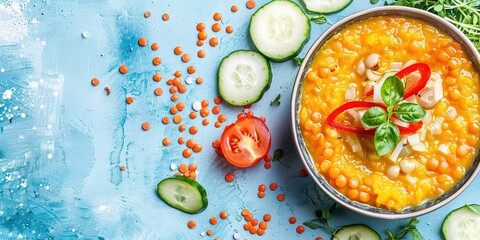 Canvas Print - vegetable soup in a bowl