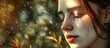 © Ilgun - sorrowful beautiful girl in nature. Copy space image. Place for adding text and design
