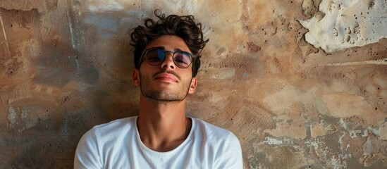 Poster - Young Hispanic Man. Copy space image. Place for adding text and design