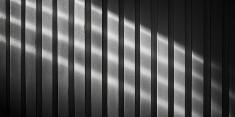 Poster - abstract light and shadow patterns on a corrugated wall