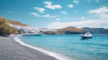 Poster - Tranquil Greek Island Beach Scene