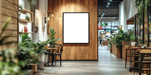 Poster - Blank Canvas in a Modern Cafe