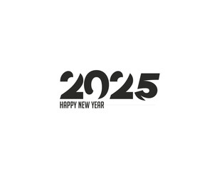 Wall Mural - Happy New Year 2025 Text Typography Design Element flyer, banner design.