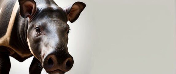 Close-up of a Malayan Tapir's Head and Snout