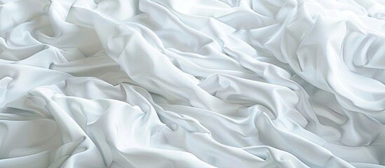 Sticker - Abstract white bedding sheets or a textured background of wrinkled white fabric with copyspace creased or wrinkled white material soft focus